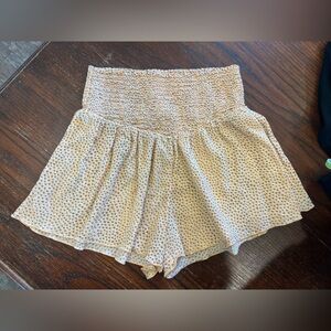 Aerie High Waist Shorts in Cream and Brown